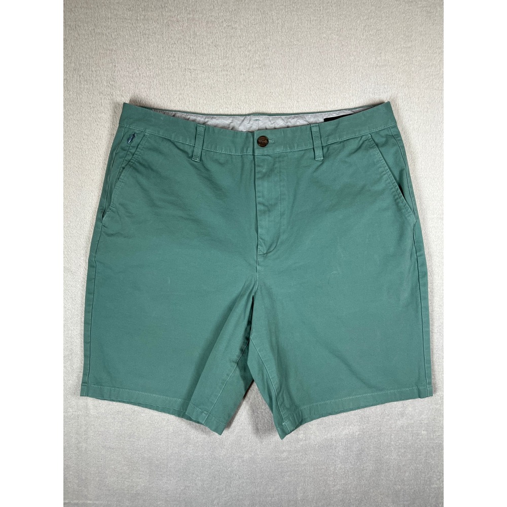 Bonobos Mens Washed Chino Shorts Green Standard Fit 9 Inch Inseam Size 36